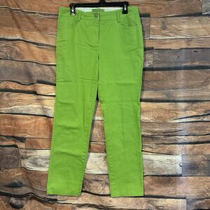 Island Republic Capri Crop Jeans Womens 6 Straight Leg Neon Lime Green Stretch